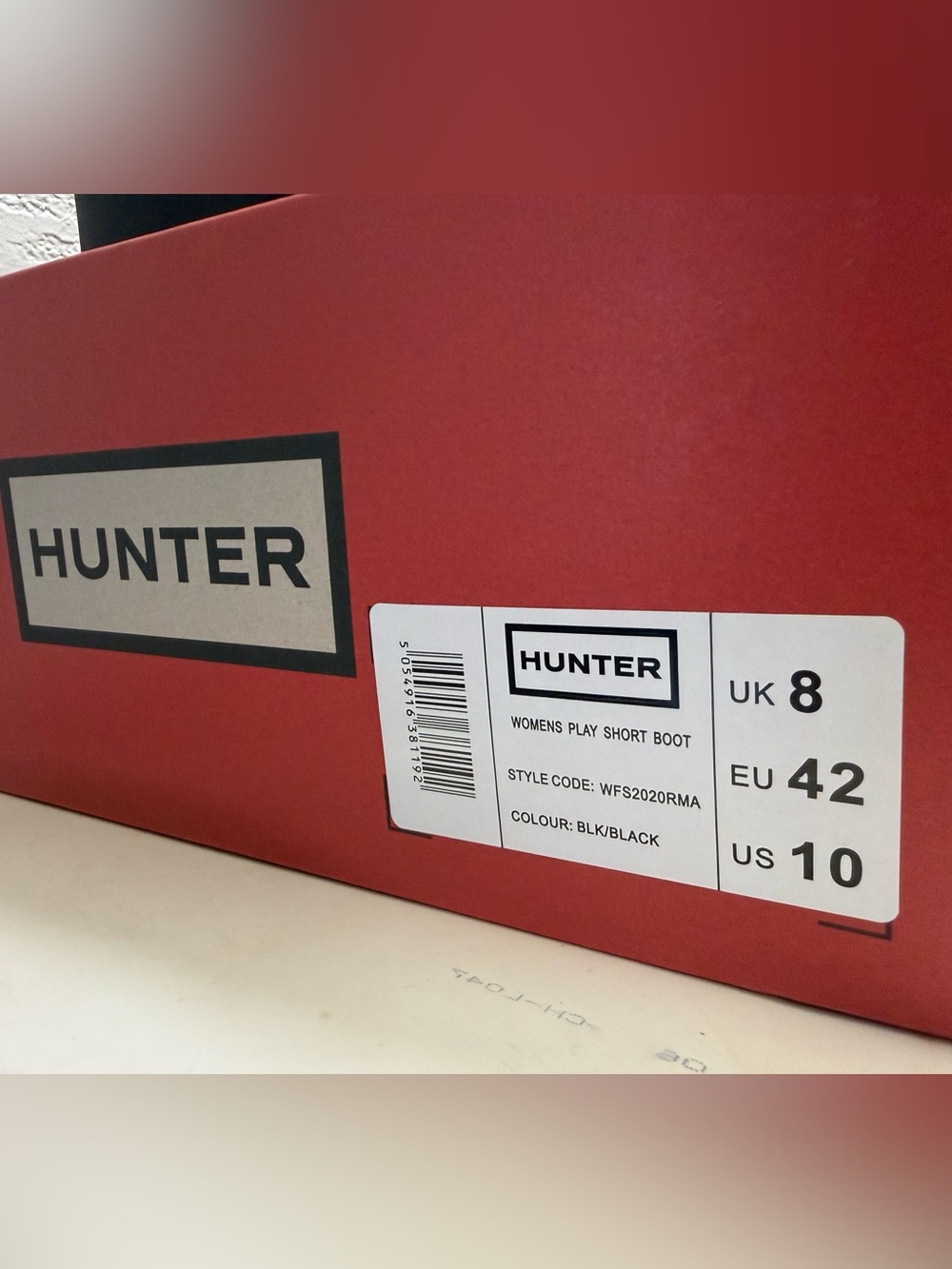 Hunter Black Womens Play Short Waterproof Boots with Red Trim Logo - Picture 8 of 8